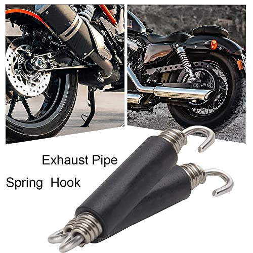 XingCRYao Ganchos de tubo de mola de escape de motocicleta, 2 peças, aço inoxidável, alavancas de pn