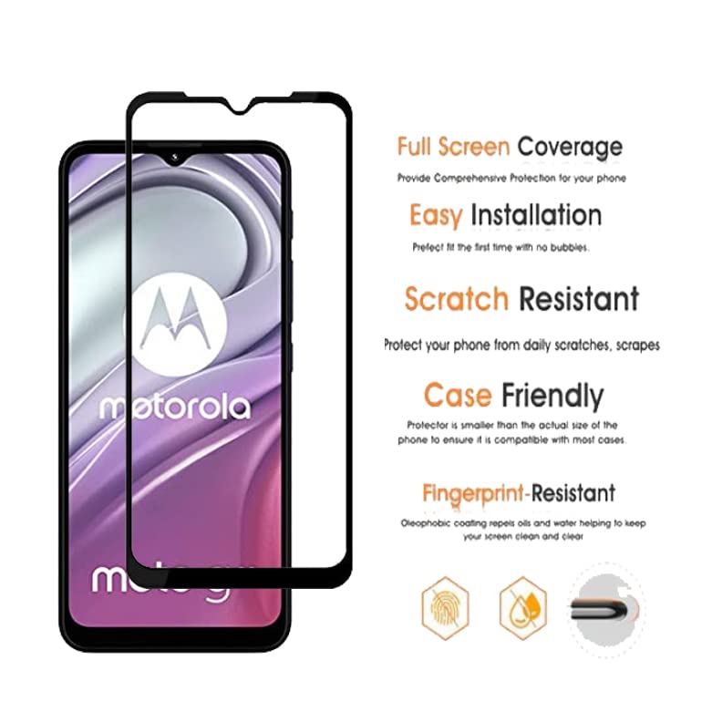 Image of Screen Protector for Motorola Moto G20 (Black) Tempered Glass Edge-to-Edge 6D Screen Guard With Installation Kit