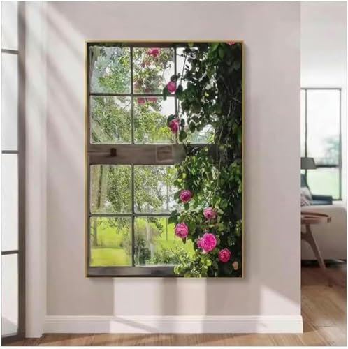 Arte de pared decorativo en 3D, esculturas de pared, arte colgante de pared con luz LED, mural de pared con ventanas de apertura falsas iluminadas, lámpara decorativa de pared con vista de ventana