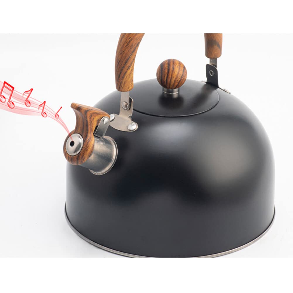 Bouilloire Sifflante 3 Litres En Inox – Design Floral Vintage, Compatible Induction Et Gaz, Poignée Anti-chaleur