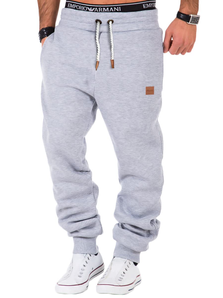 REPUBLIX Herren Sporthose Jogger Jogginghose Sweatpants Trainingshose R-0053 Hellgrau 3XL