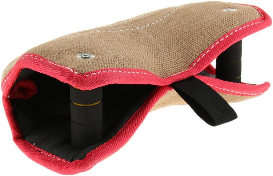 Dog Bite Training Pillow with 2 Handle - Bite Jute Tug, Training Equipment for Medium and Large Dogs, Wedge Bite Pillow for Puppy Training Interactive Play - Beige