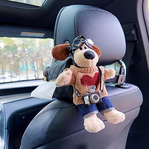 QSLKI Creative Tissue Box, Coat Flying Dog Camera Tissue Holder, Cartoon Tissue Cover Paper Holder Napkin Box Paper Storage Box,Plush Paper Tissue Dispenser Towel Storage Cover (dog2)