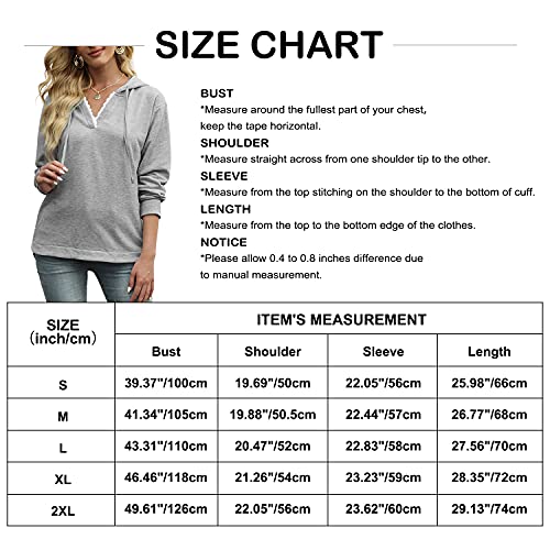 Besfly Fall Winter Women's Deep Lace V Neck Hoodie Tops Long Sleeves Solid Color Drawstring Pullover Sweatshirt Loose Blouses Black Xl #TOP5