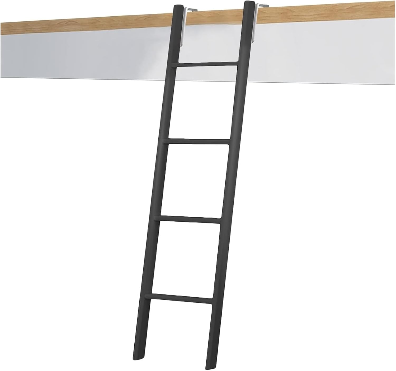 Basement Window Well Egress Ladder, Bed Ladder, for Indoor Loft Dorm School Room, Durable Double/Twin Bed Ladder with Comfy Pedal (Color : Black, Size : 1.65m/65 inch)