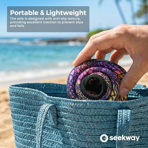 Image of SEEKWAY Water Shoes Women Men Adult Quick-Dry Aqua Socks Barefoot Non Slip for Beach Swim River Pool Lake surf Black SK002(U)