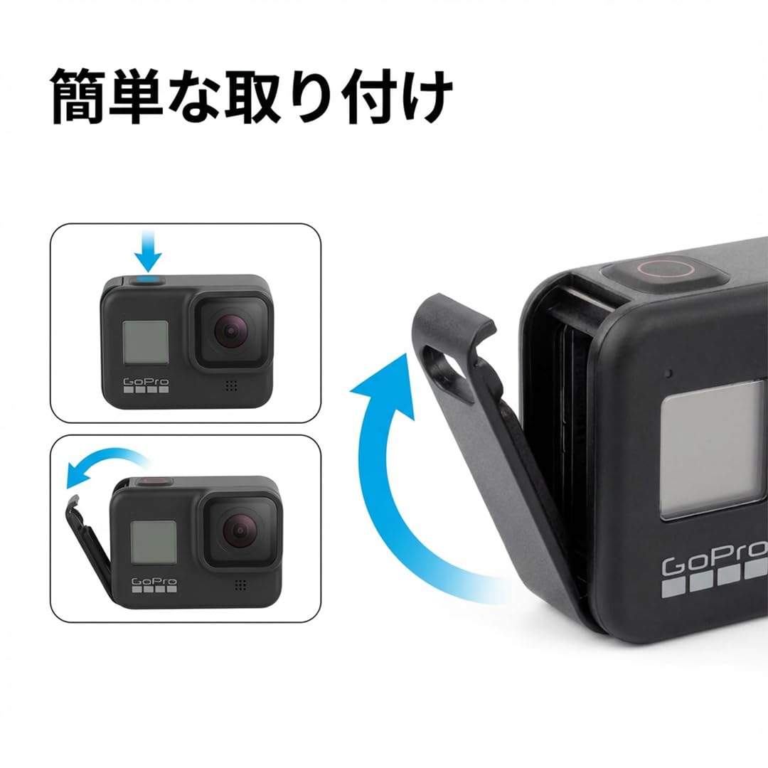 Amazon | GoPro 8用 充電可能 バッテリーカバー 互換 ブラック 蓋