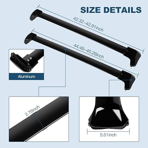 Miniatura 4 de ECCPP Barras transversales para portaequipajes Honda CR-V 2012-2016, portaequipajes, canoas, kayak, solo se adapta a modelos de rieles laterales