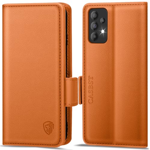 CASBST Handyhülle für Samsung Galaxy A50/A30S Hülle, Premium Leder Schutzhülle Klappbar für Samsung Galaxy A50 Flip Case mit Kartenfach Ständer Magnet Klapphülle für Samsung A50 Hülle (Schwarz)