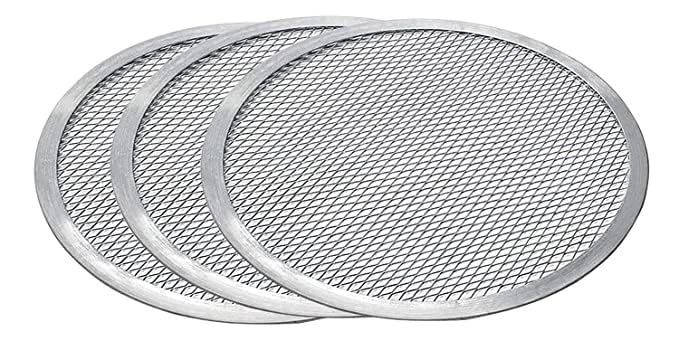 UK Baker Aluminum Pizza Screen Mesh (10 inch) for Oven Baking Tray Round Plates Silver, (Pack of 3)-image-38