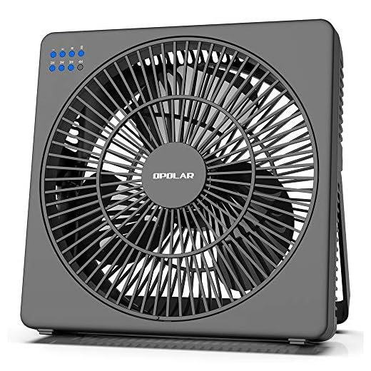 OPOLAR 8 Inch Desk Fan with Timer, USB Operated, 5 Speeds Powerful Wind, Quiet Operation for Personal Office, Portable Table Hanging Fan for RV, Travel Camping (Adapter Included)