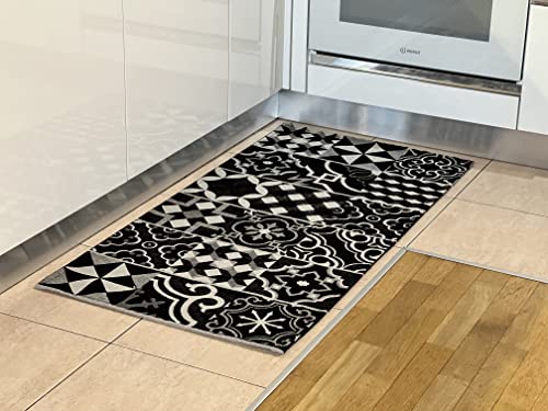 Tappeto Passatoia da Cucina Antiscivolo Nero