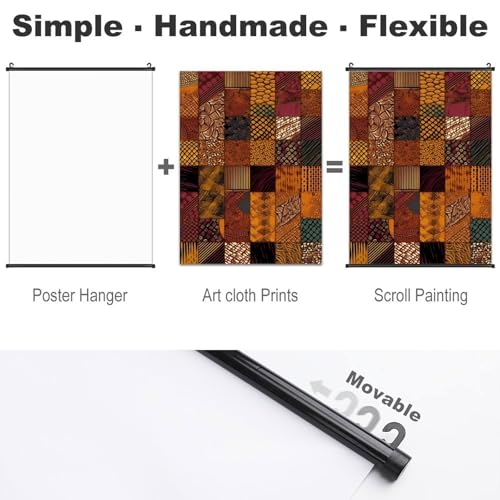 Poster style africain patchwork 40x60 cm avec crochet amovible - 3