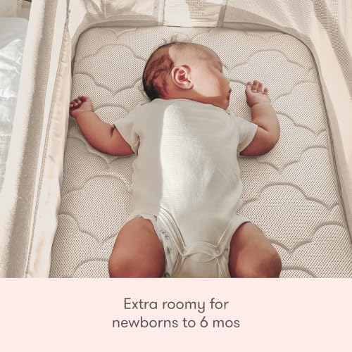 Image of Newton Baby Bassinet & Bedside Sleeper with Mattress & Sheet - Sandstone