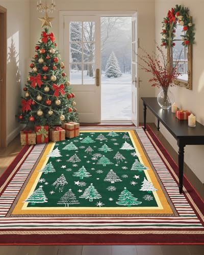 GarveeHome Christmas Rug for Bedroom, 5x7 Area Rugs for Living