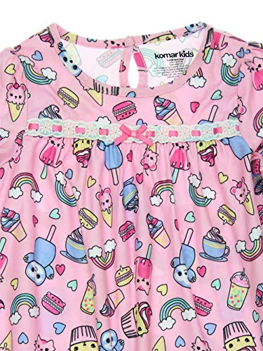 Komar Kids Ice Cream Animals Sweets Toddler Girl's Granny Gown Nightgown Pajamas (4T, Pink) #TOP3