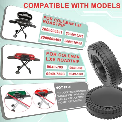Image of 6 Inch Grill Wheels for Coleman LXE RoadTrip Grill 2000010585 2000006921
