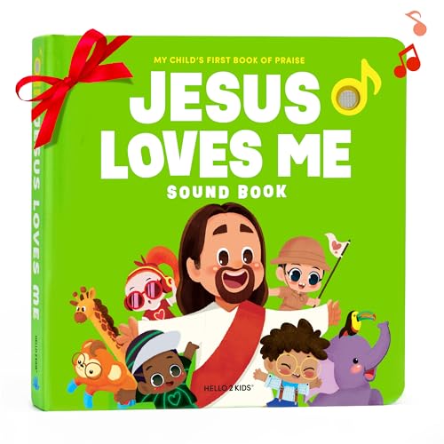 Image of Jesus Loves Me Christian Sound Books for Kids - 6 Bible Songs - Christmas, Baptism, Christening, Dedication Gifts for Boys and Girls - Religious Toys, Music Books for Toddlers 1-3