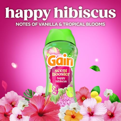 Gain In-Wash Laundry Scent Booster Beads Long-Lasting Fresh Scent Beads All Day Freshness and Odor Protection, Happy Hibiscus Scent, 24 oz (Packaging May Vary) - image 5