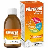 NAMED Vibracell Integratore Alimentare Concentrato Liquido di Succhi di Frutta, Verdura e Estratti Botanici | Vitamine, L-Carnitina e Pappa Reale | Energia e Vitalità Adulti e Bambini | 150 ml