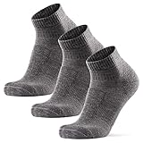 DANISH ENDURANCE Merino Wandersocken Low-Cut, 3 Pack (Grau, 43-47)