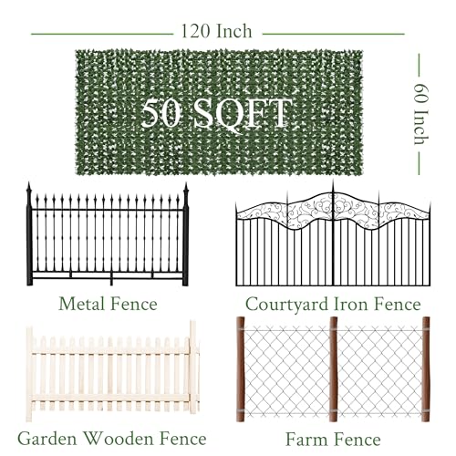 DOPGIB Artificial Ivy Plants Privacy Fence Screen: 60" x 120" (50 Sqft) by DOPGIB - Used condition - Image 2
