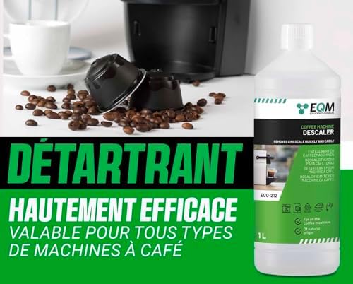EQM - ECO-212 - Détartrant Naturel 100% Pour Machine à Café - Compatible Tous Modèles - 1L