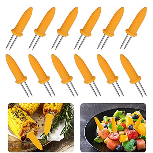 tTtAa Juego de 12 soportes de maíz de acero inoxidable para hormigas de maíz, para barbacoas, utensilios de cocina de acero inoxidable Cover