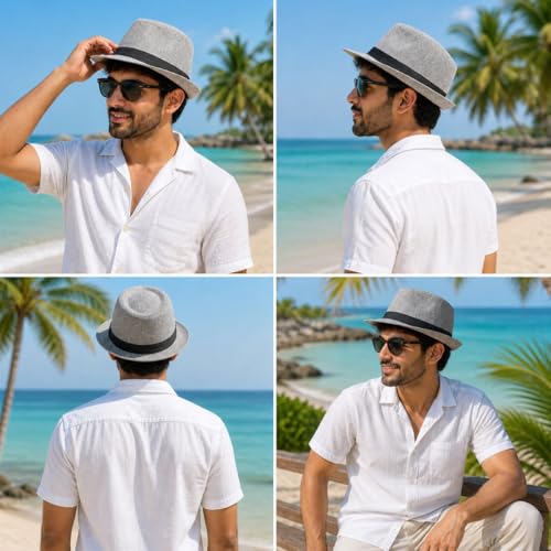 Image of BookMyCostume Grey Western Cowboy & Ballroom Style| Fancy Dress Accessory for Dance, Stage Shows & Theme Parties For Adults