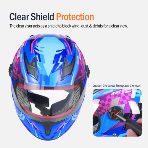 Image of Kids Motorcycle Helmet Full Face DOT Approved