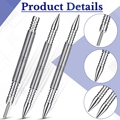 2 Pcs Spring Nail Set 1/32 Inch and 1/16 Inch, 3/32 Inch and 4/32 Inch Dual Head Nail Setter Nail punch with Door Pin Removal Tool Set Spring Hinge Pin Tool, Woodworking Tools for Home