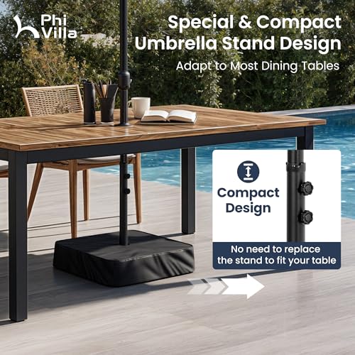 Image of PHI VILLA 15ft Large Outdoor Patio Umbrella with Base Included, Ivory