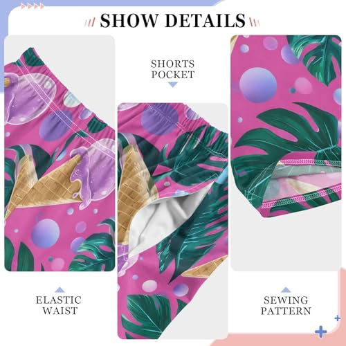 Pajama Pants Lounge Sleep PJ Bottoms Sleepwear Elastic Waist Drawstring S Dreamy Ice Cream Palm Leaf4