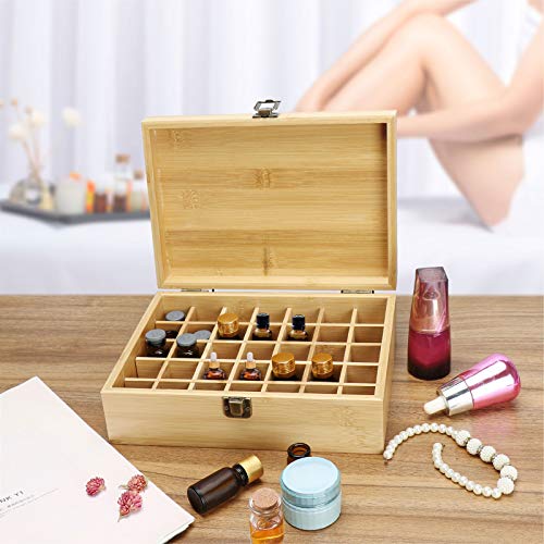 Caja de madera de aceites esenciales RoseFlower organizador premium de 35 botellas 8