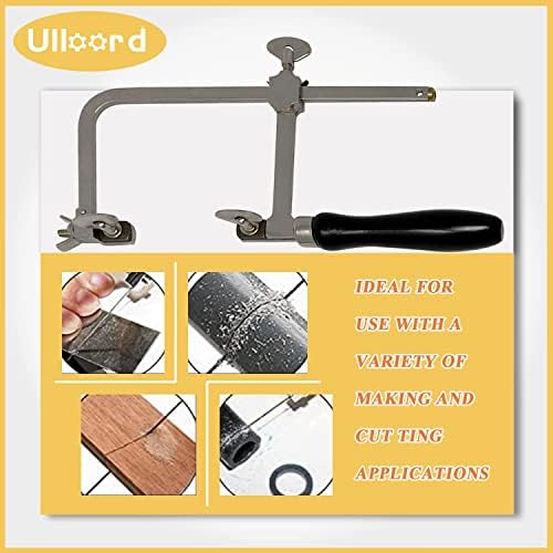 Multi-Purpose DIY Universal Jewellers Saw Frame Set Adjustable with 12 Blades Professional Jewelry Making Kit,Mini Saw, Hacksaw, Bow Saw, Plastic Pipe, Woodworking, Light Metal