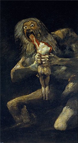 BIGSPCE'Goya Y Lucientes Francisco De Saturn Devouring One Of His Sons 1821 23 ' Oil Painting, 24 X 44 Inch / 61 X 112 Cm ,printed On Polyster Canvas ,this High Definition Art Decorative Canvas Prints Is Perfectly Suitalbe For Kids Room Artwork And Home Decor And Gifts