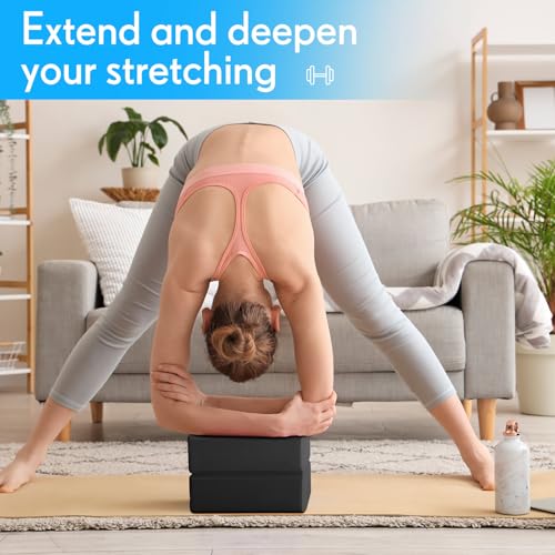 RoundFunny 4 Pack Yoga Blocks Non Slip Pilates Brick Foam Blocks Pilates Dance Gymnastics Workout Fitness Props Tool for Stretching Meditation and Exercise - Image 6
