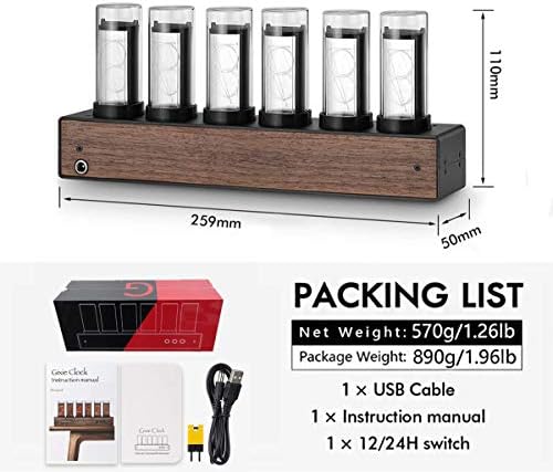 Amazon Com Jingz Gixie Clock Creative Digital Variable Color Clock Led Digital Clock Steins Gate Divergence Meter Christmas New Year Birthday Valentine S Day School Gift Home Kitchen