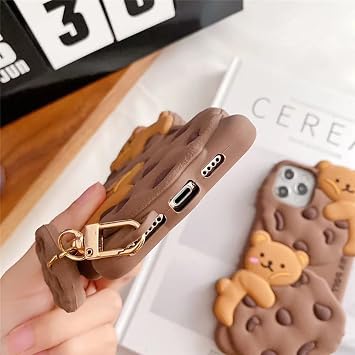 Yatchen for iPhone 7 Plus & 8 Plus Case - Kawaii Bear 3D Cartoon Soft Silicone Protective Case with Strap Lanyard