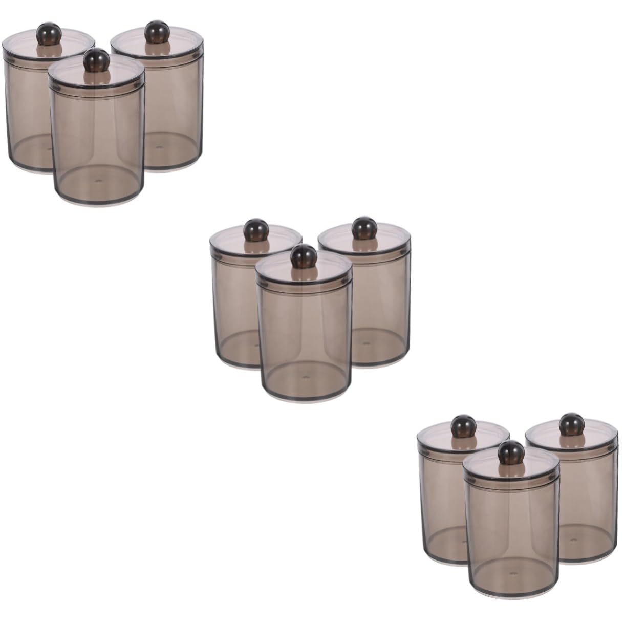 9stücke Teiliges Baumwollstäbchen-behälter Mit Deckel Organizer Für Wattebällchen Und Wattepads Für Badezimmer Und Schlafzimmer Transparent Elegantes Design Zur Praktischen
