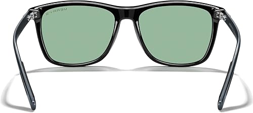 Miniatura 114 de MERRY'S S8286 Lentes de sol polarizados de aluminio, unisex, estilo de época, para hombres y mujeres 0c03 Marco negro/lente de espejo verde/patillas