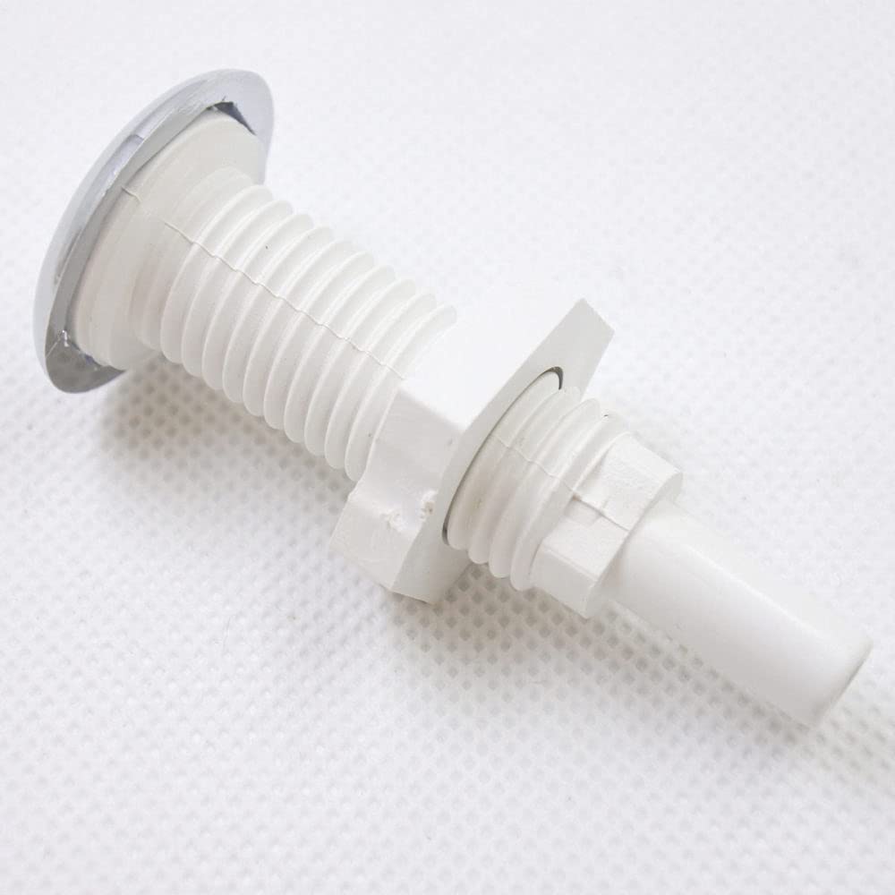 Material ABS de Chorro de Aire con Superficie cromada, Accesorios para bañera de Masaje, Boquilla de Dientes Rectos con Base Blanca, baño, H