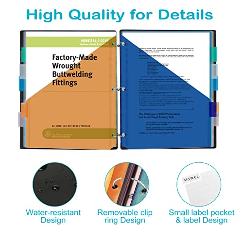 Tenyond 24 Pocket Project Organizer Diy Assembly 3 Hole Punch Binder Multi Pocket Folder With Zipper Pouch, Clear View Front Cover, Designed For Document Items, Office And School #TOP4