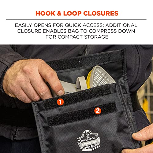 Carry Pouch For Half Mask Respirators, Includes Waist Belt, Clover Flap Closure, 7.5" L X 3.5" W, 6" H, Ergodyne Arsenal 5180 #TOP3