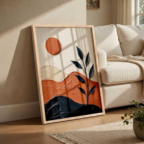Image of kotart Boho Wall Art Home Decoration | Aesthetic Floral Paintings With Frame For Living Room Bed Room Hotel Wall Decor Digital Reprint (14X20 inch)