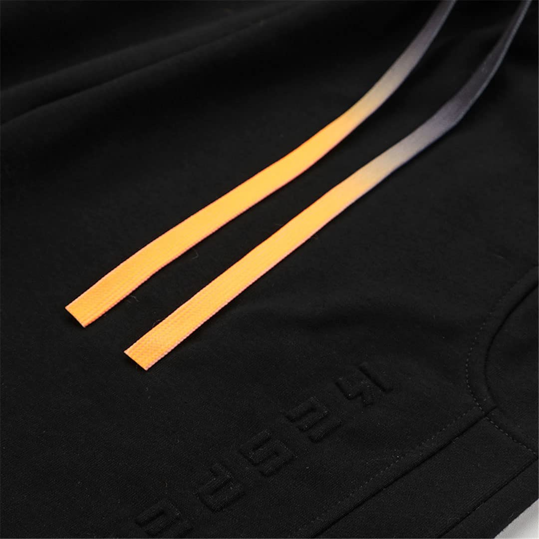 Vogrtcc Męskie luźne spodenki do biegania męskie proste spodenki na co dzień PlSize, Czarny, 3XL