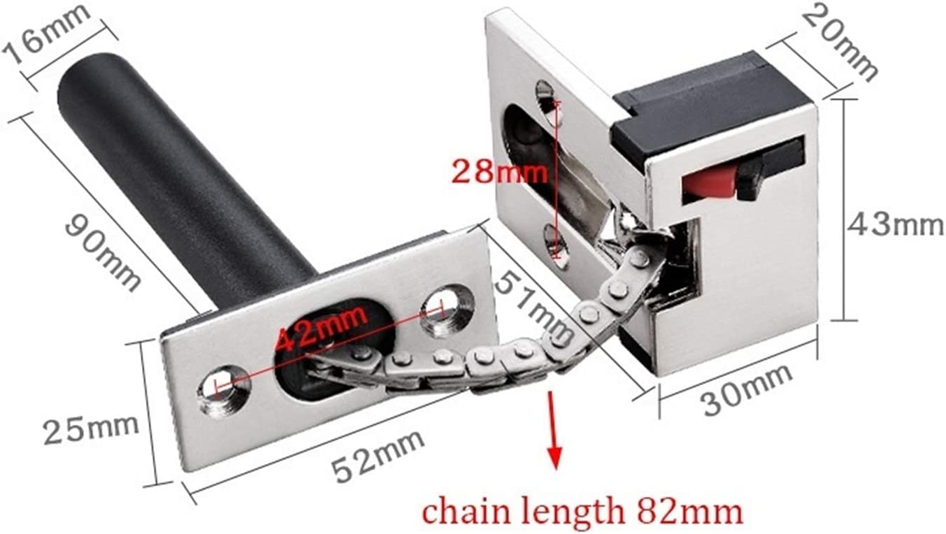 Catena di porta anti-furto Catena di sicurezza for porta, lucchetto a catena di sicurezza limitatore, lucchetto a catena for porta KAK Serratura a catena for porta di sicurezza nascosta in lega di zin