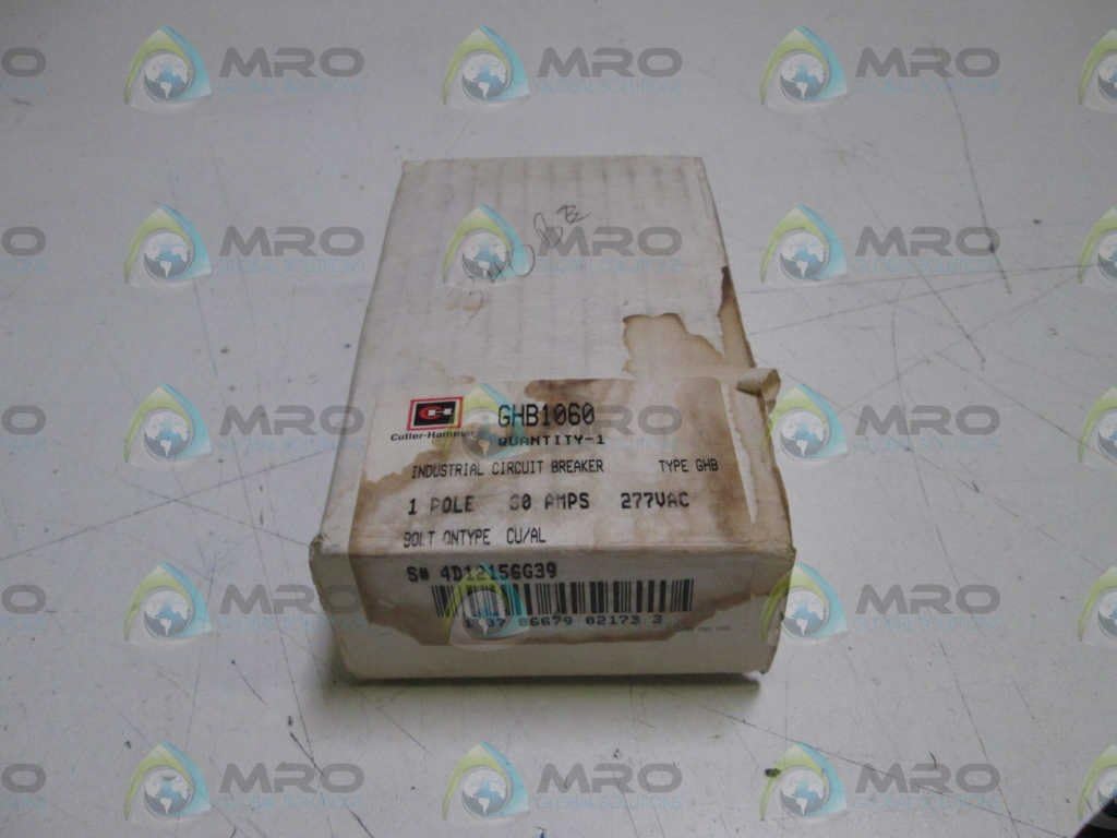 Eaton Cutler-Hammer CHGHB1060 C-H GHB1060 60A GHB 1P 277/480V 14KAIC, Black