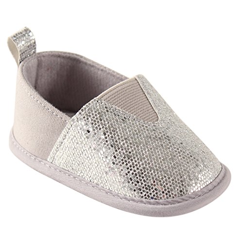 Luvable Friends Unisex Baby Crib Shoes, Silver Spark, 6-12 Months