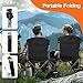 ALPHA CAMP Folding Camping Chair for Adults, Oversized Heavy Duty Lawn Chairs with Cooler Bag, Cup Holder & 600D Oxford Fabric, Folding Chairs for Outside Support 450 LBS,Outdoor Chair 2 Pack